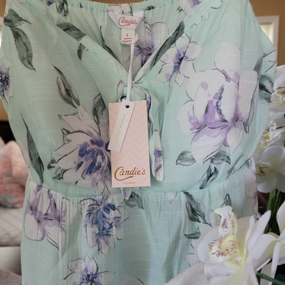 Floral Cottagecore Ruffle Cami Tank Blouse - Picture 3 of 6